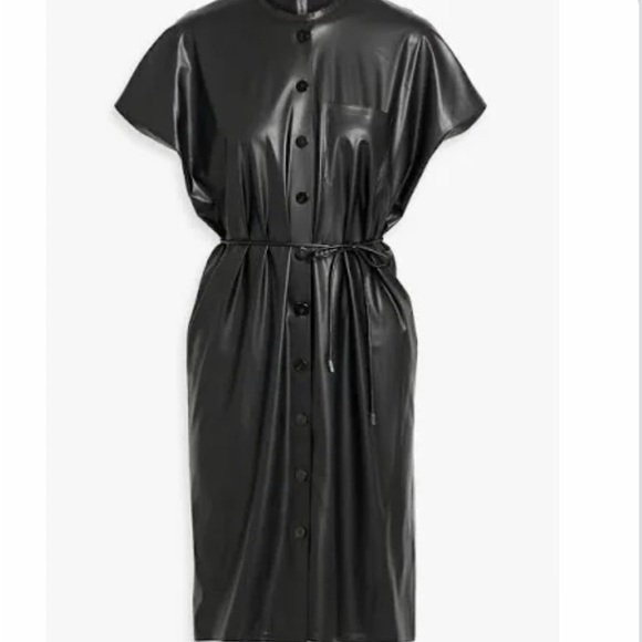 Vince Belted faux leather mini shirt dress - Picture 3 of 9